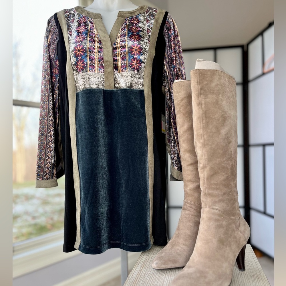 NWT John Mark sz M boho velvety tunic